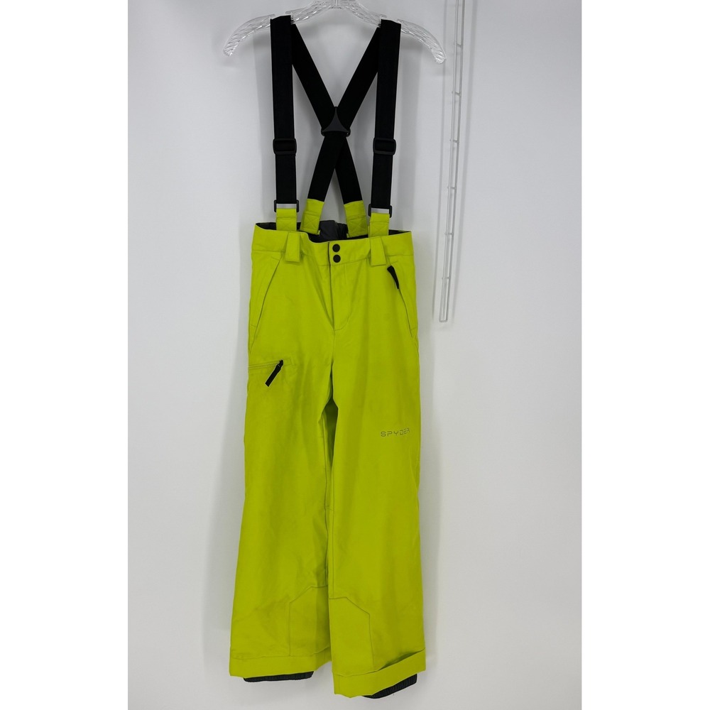 Spyder Ski Pants Youth 14 Neon Green Suspenders Room To Grow Gorpcore Snow Sport